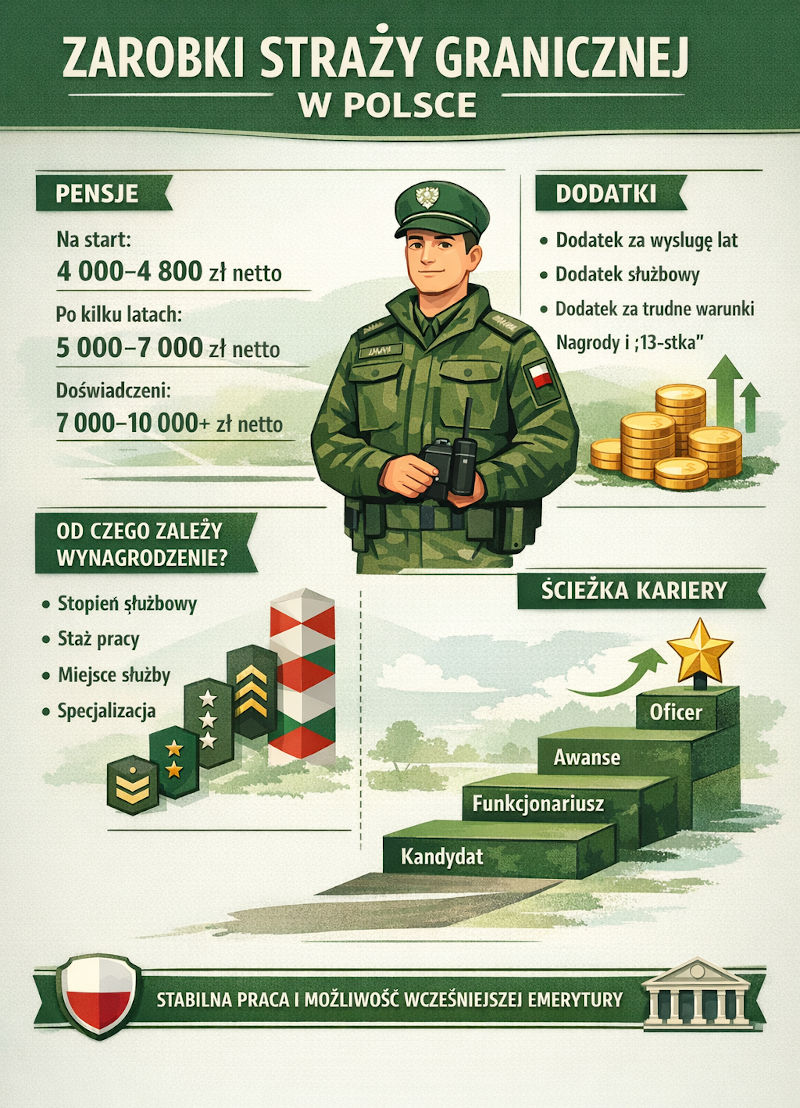straż graniczna zarobki